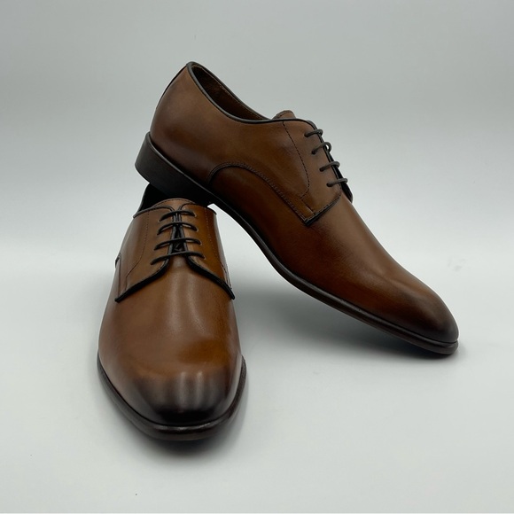 Bruno Magli Salerno Lace up Derby Men Brown Leather Dress Shoes- SZ 13-MSRP $298